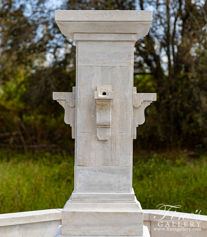 Marble Fountains  - Coastal Fountain In Italian Roman Travertine - MF-2221